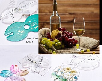 Glass Cup Tray Resin Mold Wine Bottle Storage Holders 