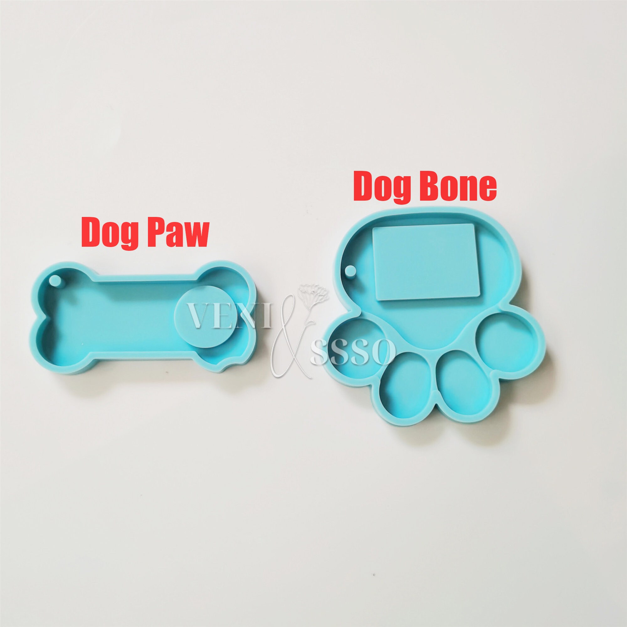 Dog Tag Resin Mold Dog Bone Keychain Silicone Molds Dog Paw Etsy