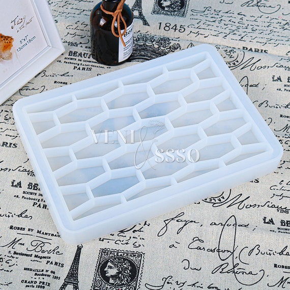 Large Tray Resin Mold Rectangle Tray Silicone Mold Honeycomb 