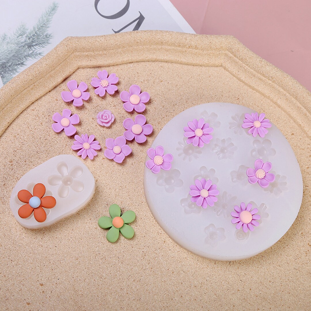 Flower Resin Mold Aromatherapy Plaster Molds Silicone Flower Etsy