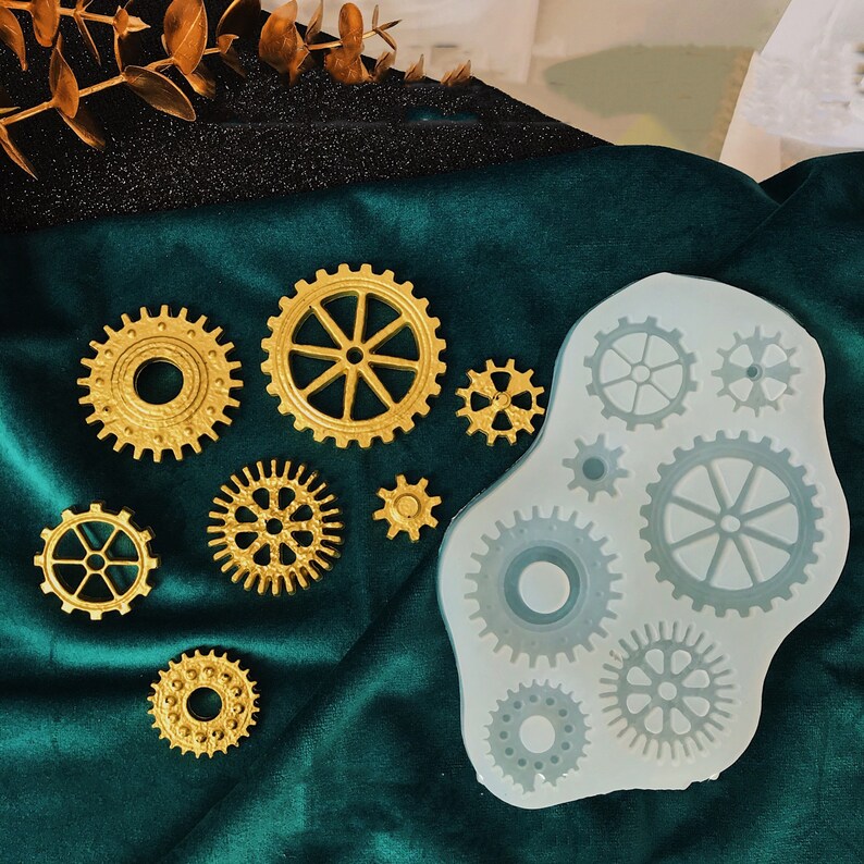 earring silicone industrial necklace molds jewelry handmade casting craft resin art epoxy Vintage Gear Resin Mold accessories for women