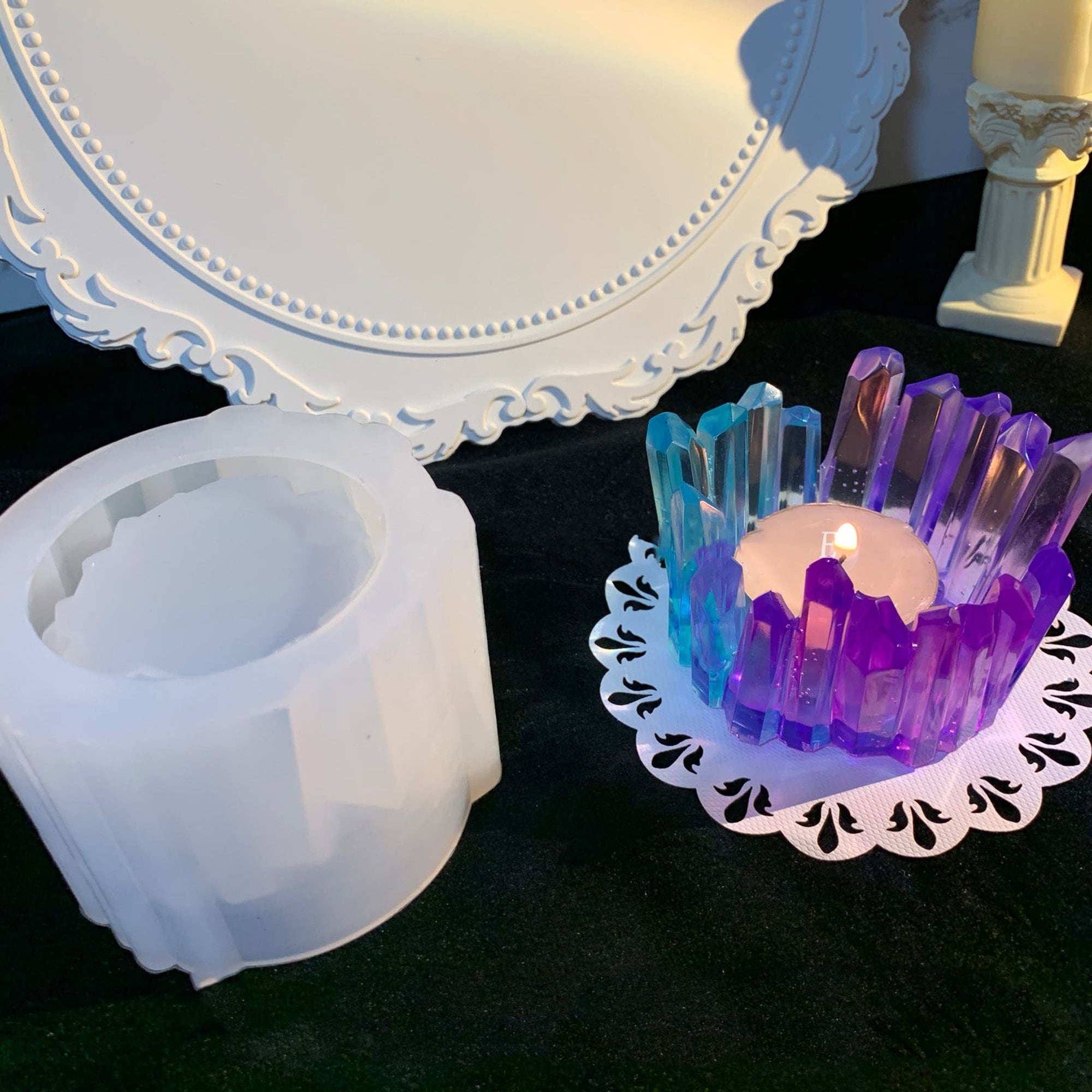 Cluster Candle Holder Resin Mold jewelry box silicone molds Etsy