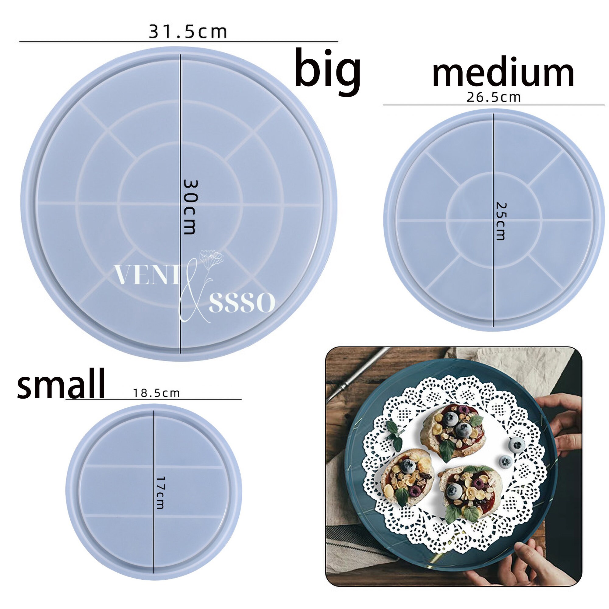 Large Round Tray Mold Circle Rolling Tray Resin Mold Jewelry Etsy