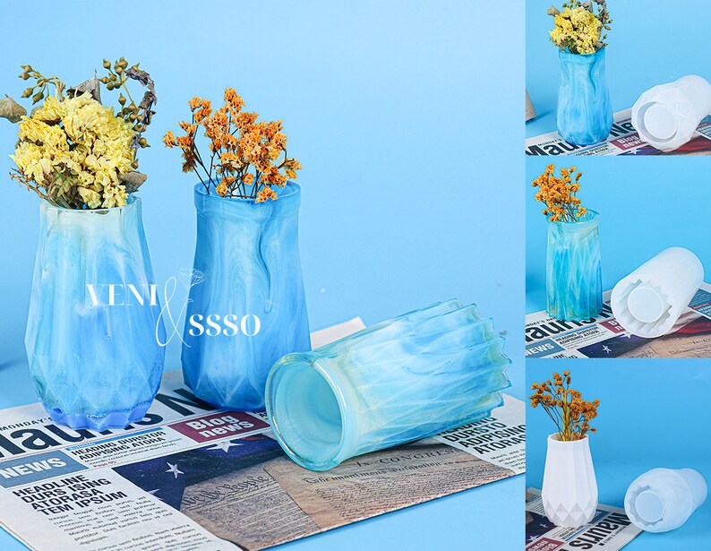 3D Flower Vase Mold Flower Vase Resin Mold Flower Etsy