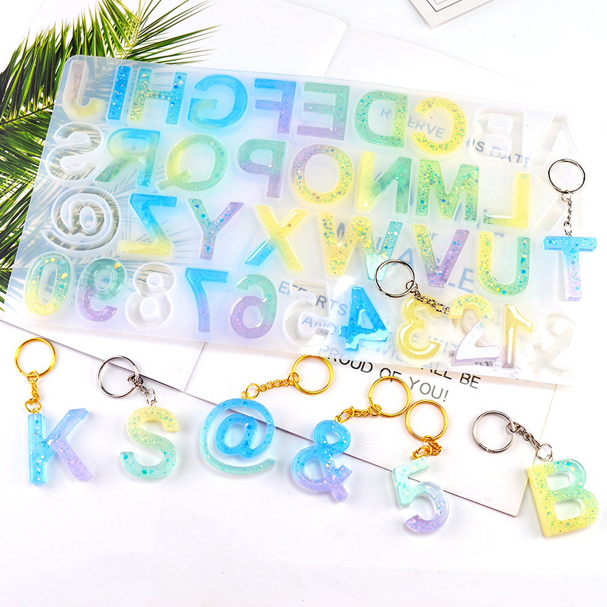Alphabet Keychain Resin Mold Letter Kit Silicone Mold Number Etsy