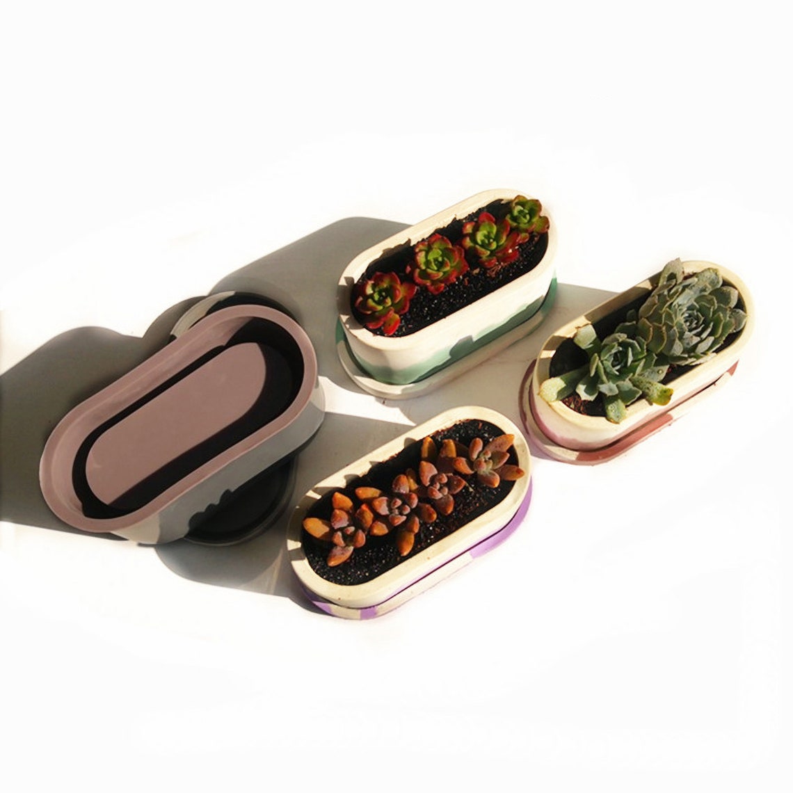 Flower pot resin mold large oval flower pot indoor cement Etsy