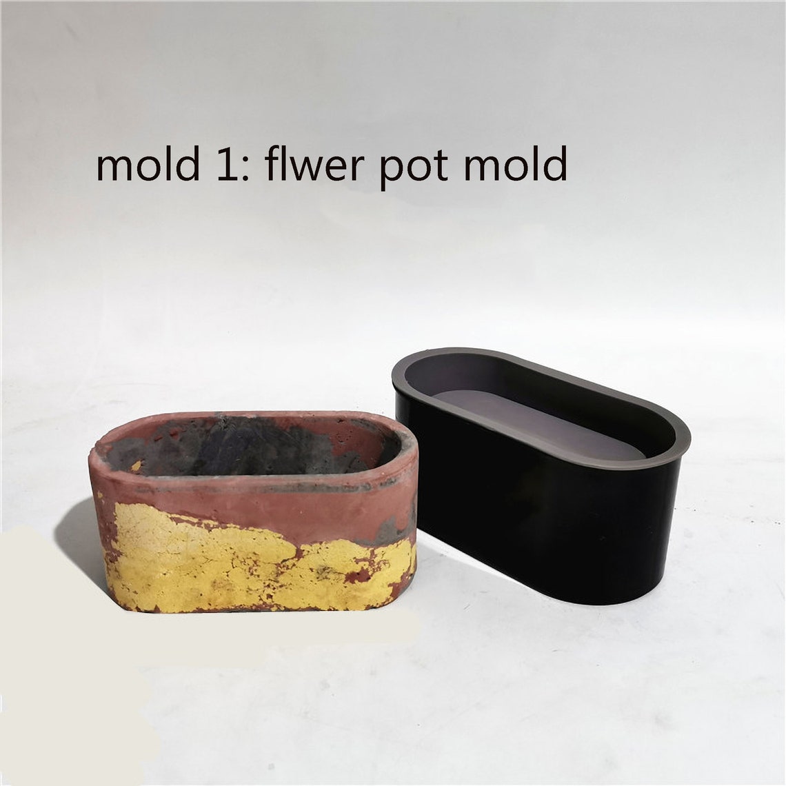 Flower pot resin mold large oval flower pot indoor cement Etsy