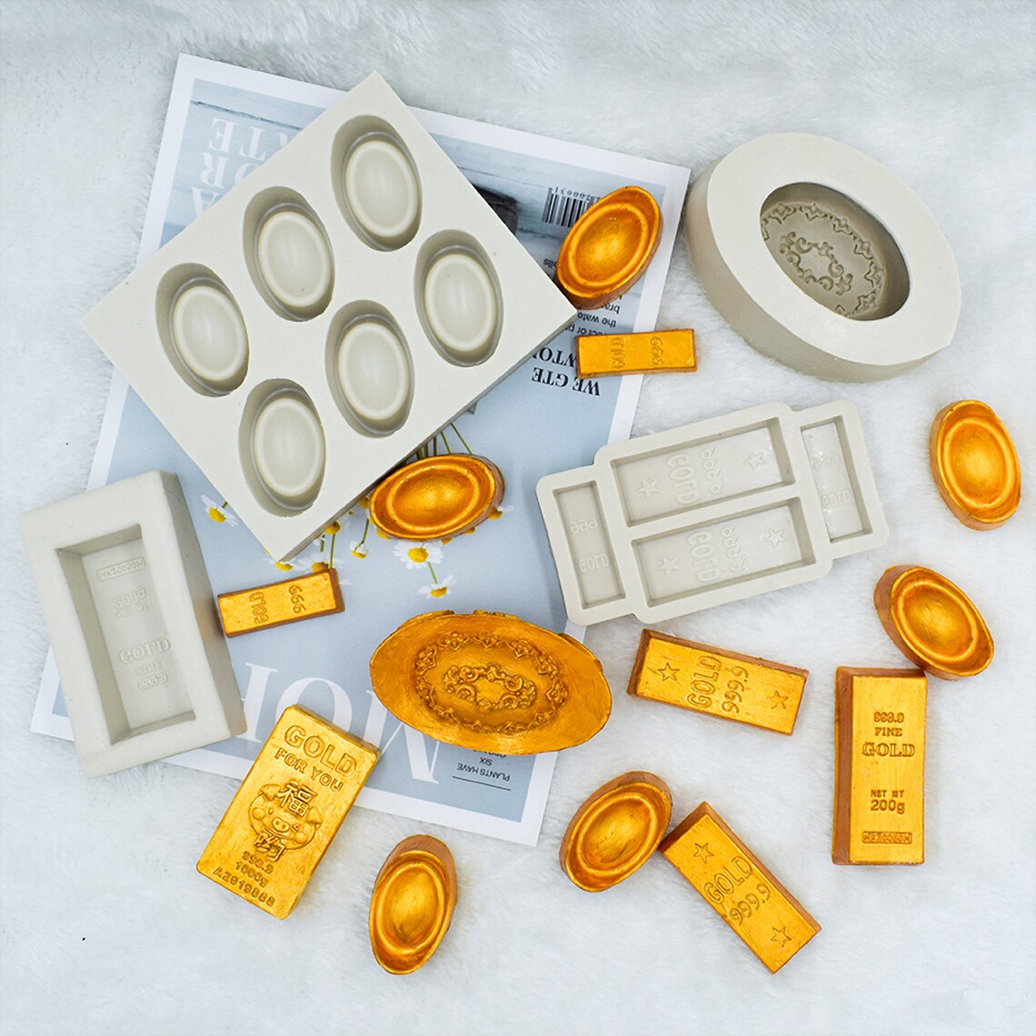 Gold Ingot Resin Mold gold bars silicone jewelry Etsy