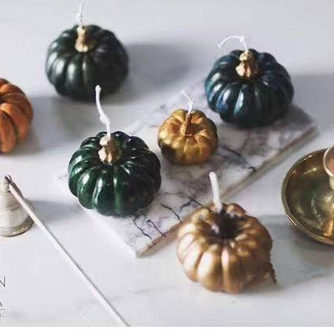 thumbnail image 2 of Halloween Ghost Pumpkin Silicone Mold DIY Pumpkin Aroma Candle Plaster Decoration Mould Halloween Spook Candle Making Supplies 2 of 13