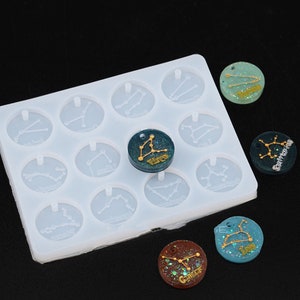 Constellation Resin Mold zodiac Jewelry Making Epoxy Resin Constellation Pendant Silicone Mold Zodiac Necklace Making Molds zodiac keychain