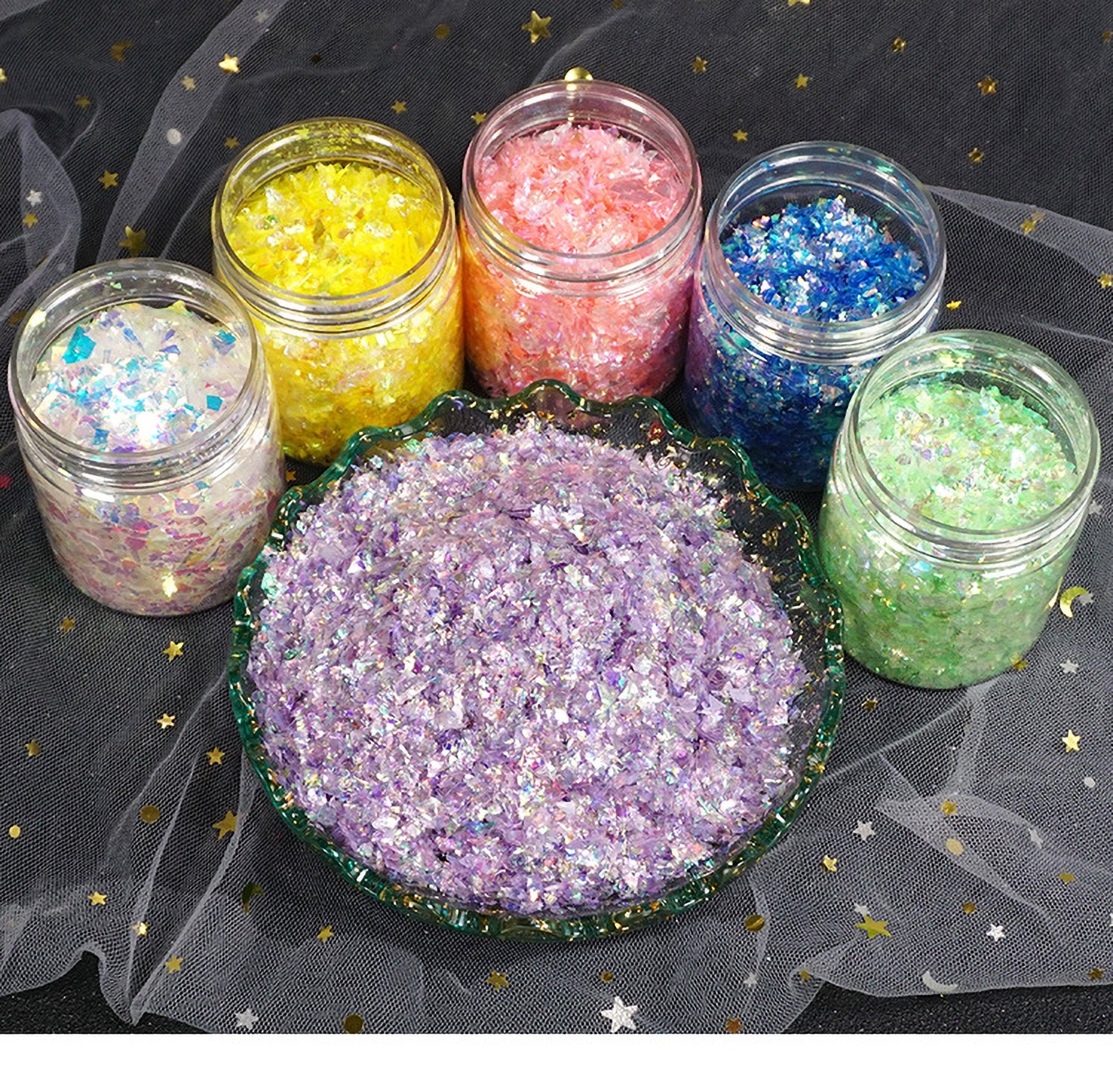 Holographic Glitter For Epoxy Resin Mold Filler Fillings Round