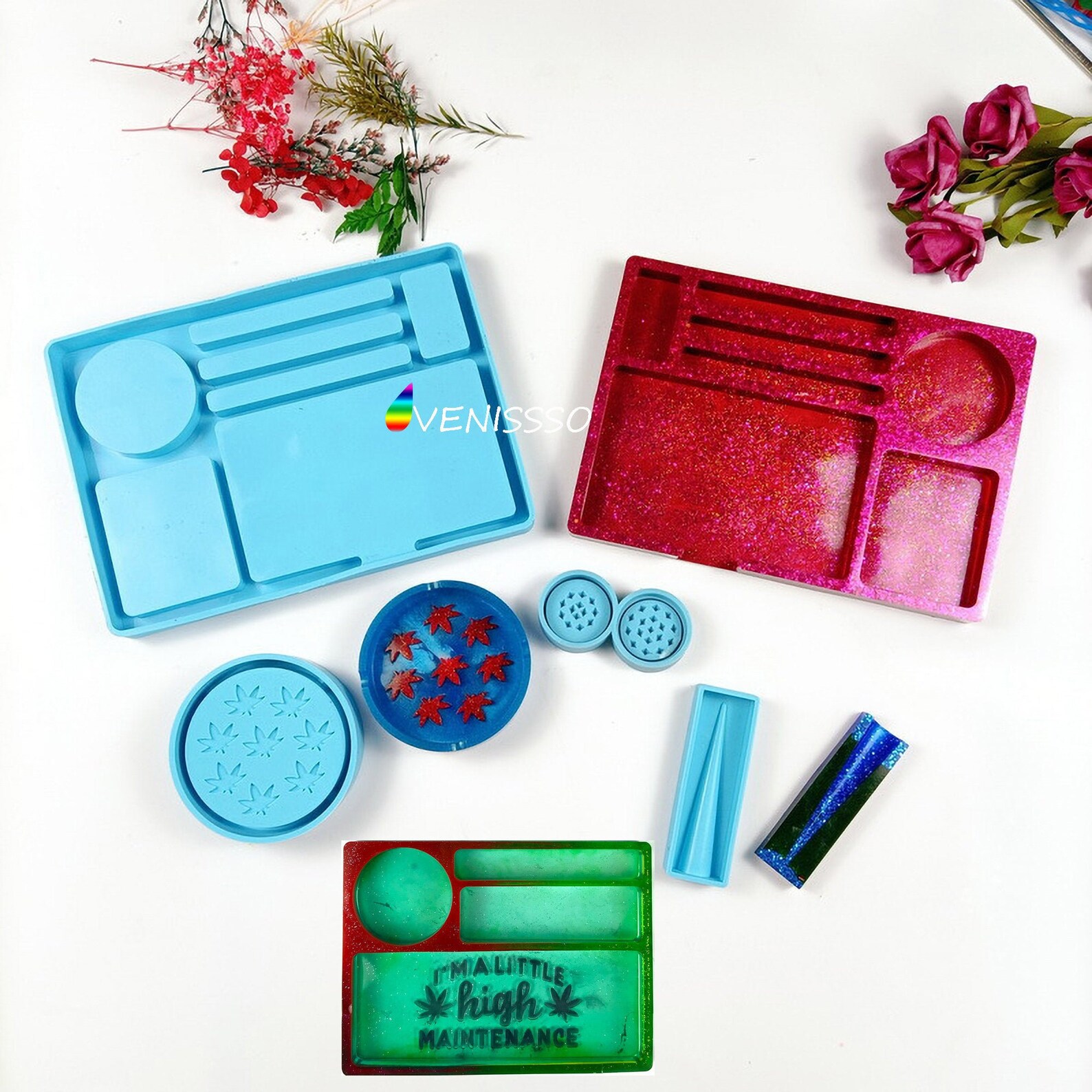 Tray Mold Silicone Tray Molds Rolling Tray Resin Mold High Etsy