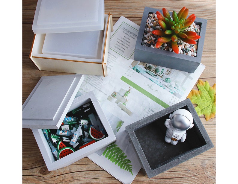 Square Box Mold Resin Flowerpot Silicone Mold Jewelry Box Etsy