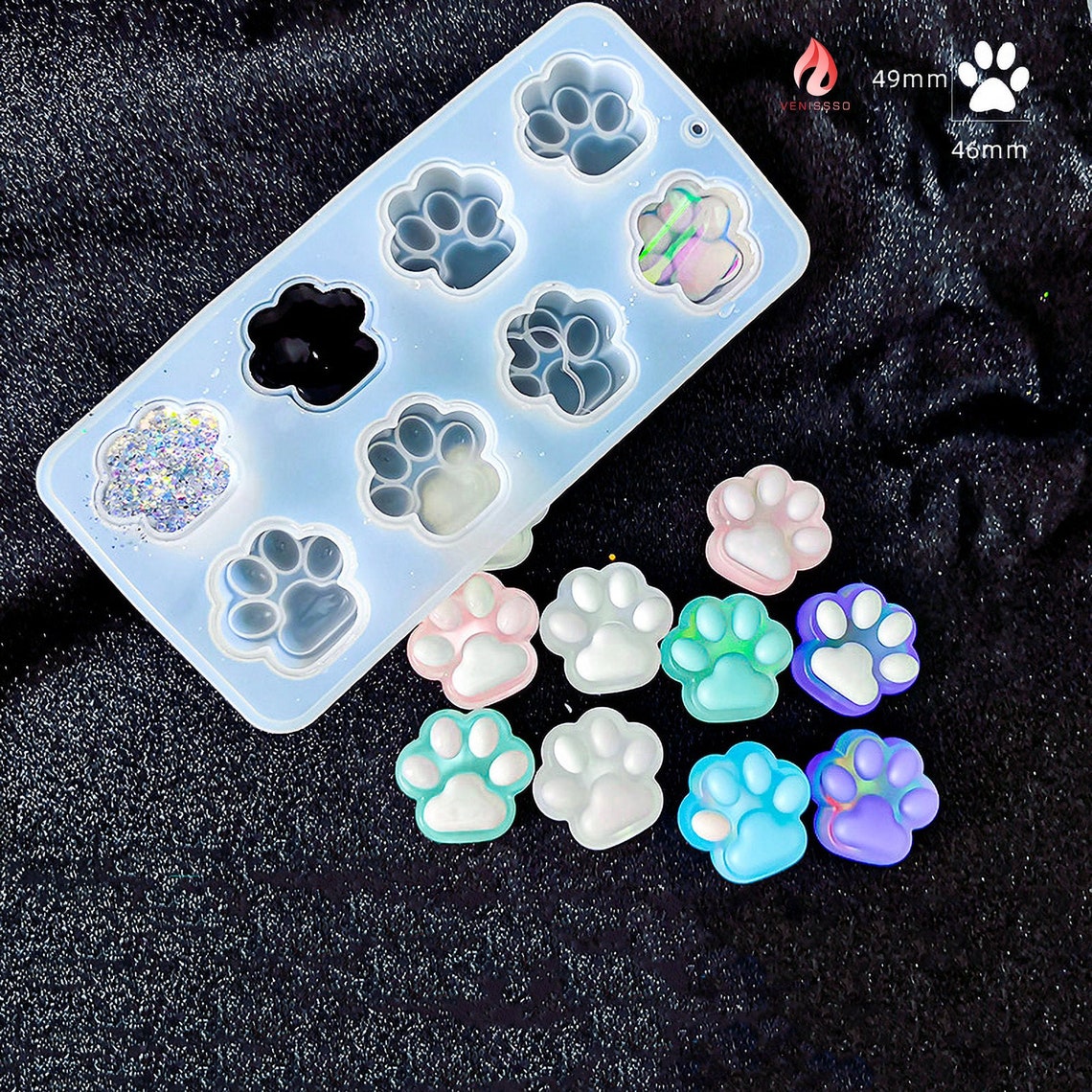 Cat Paws Resin Mold Cat Paw Print Silicone Mold Cat Paw Etsy