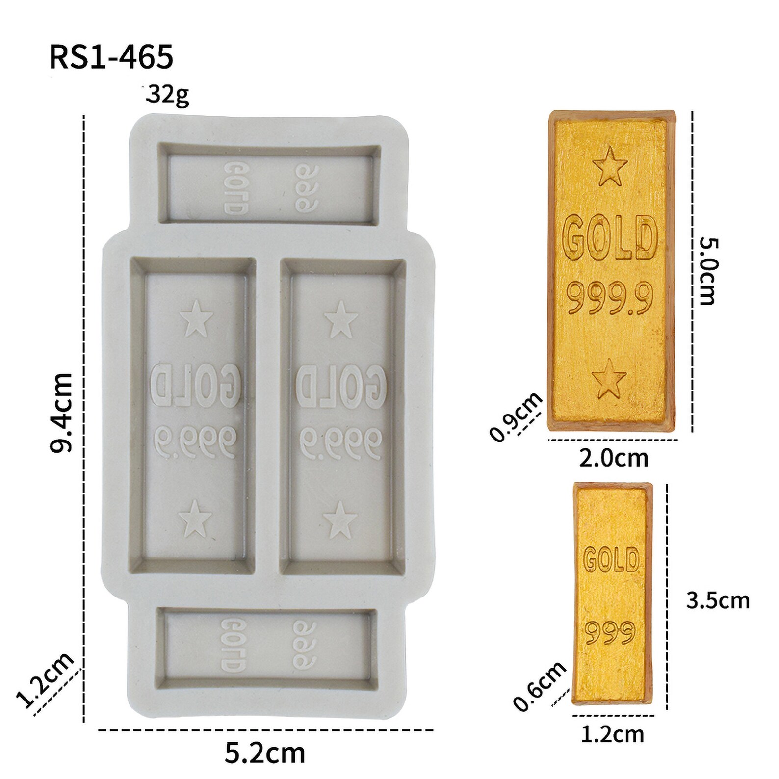 Gold Ingot Resin Mold gold bars silicone jewelry Etsy