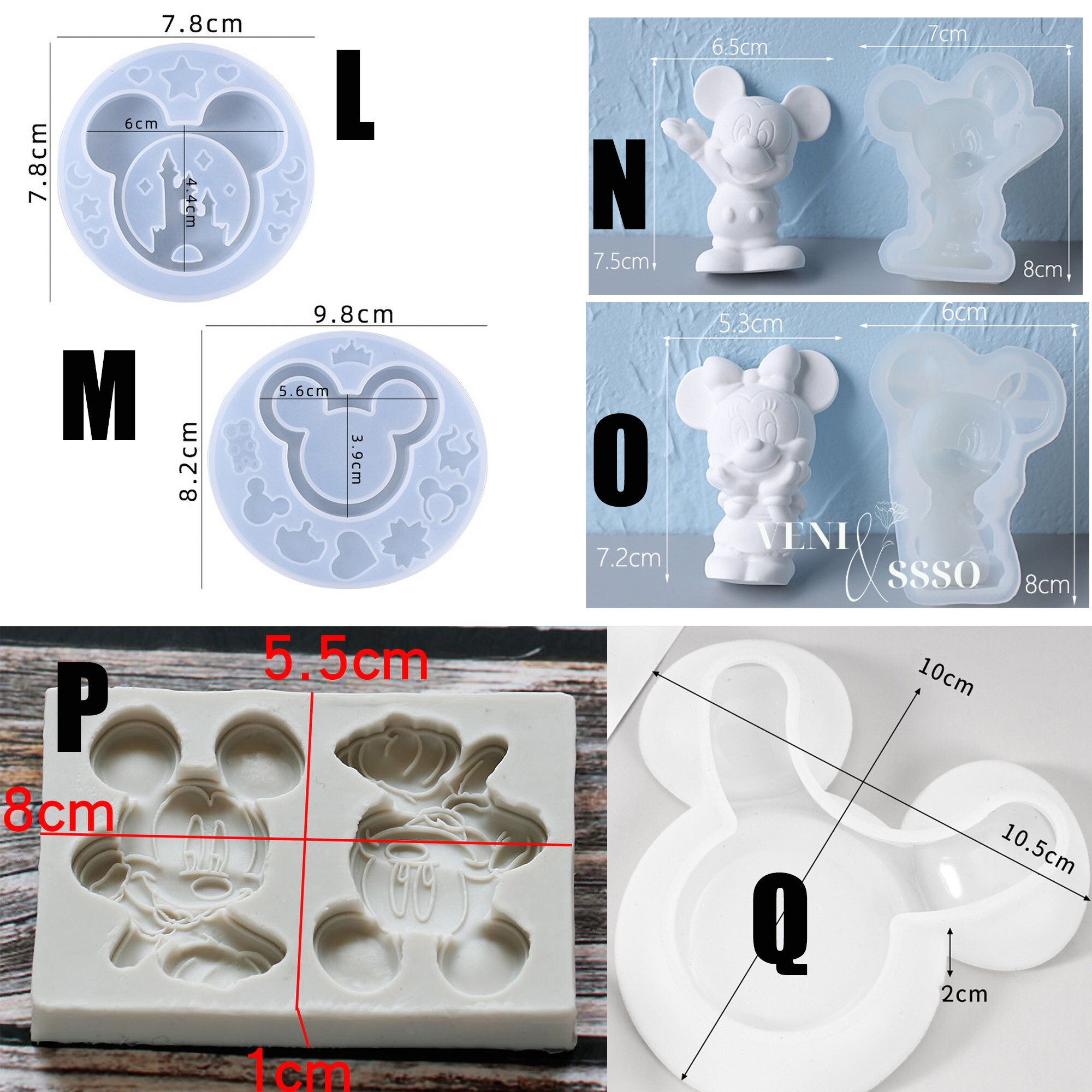 Molde para resina epoxi Letras disney MR038 - PorcelanaNNC