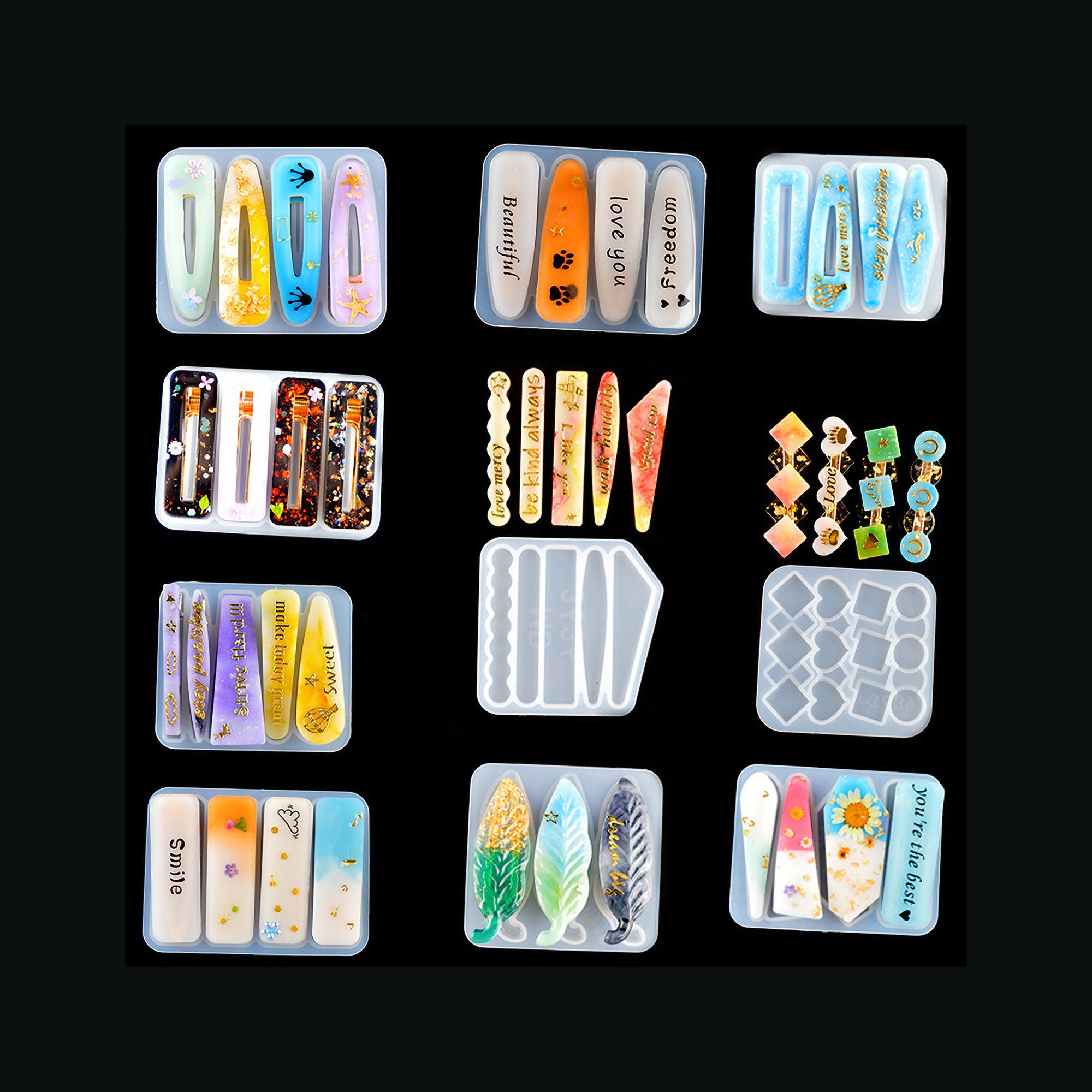 2pcs Resin Hair Stick Hair Jewelry Making Tool Silicone Mold Antique Style 