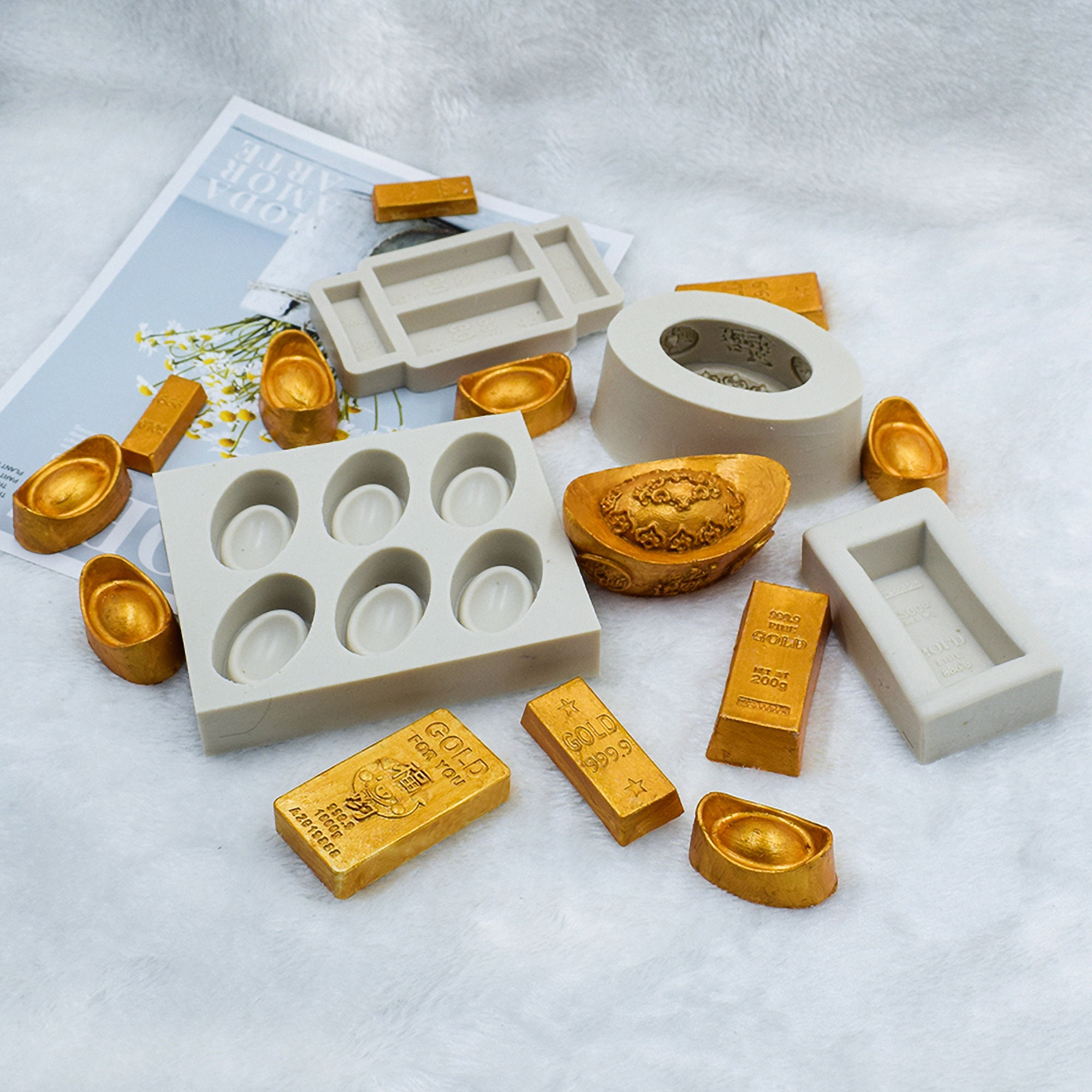 Gold Ingot Resin Mold gold bars silicone jewelry Etsy