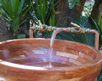Wooden Basin made from rosewood. For outdoors or indoors.