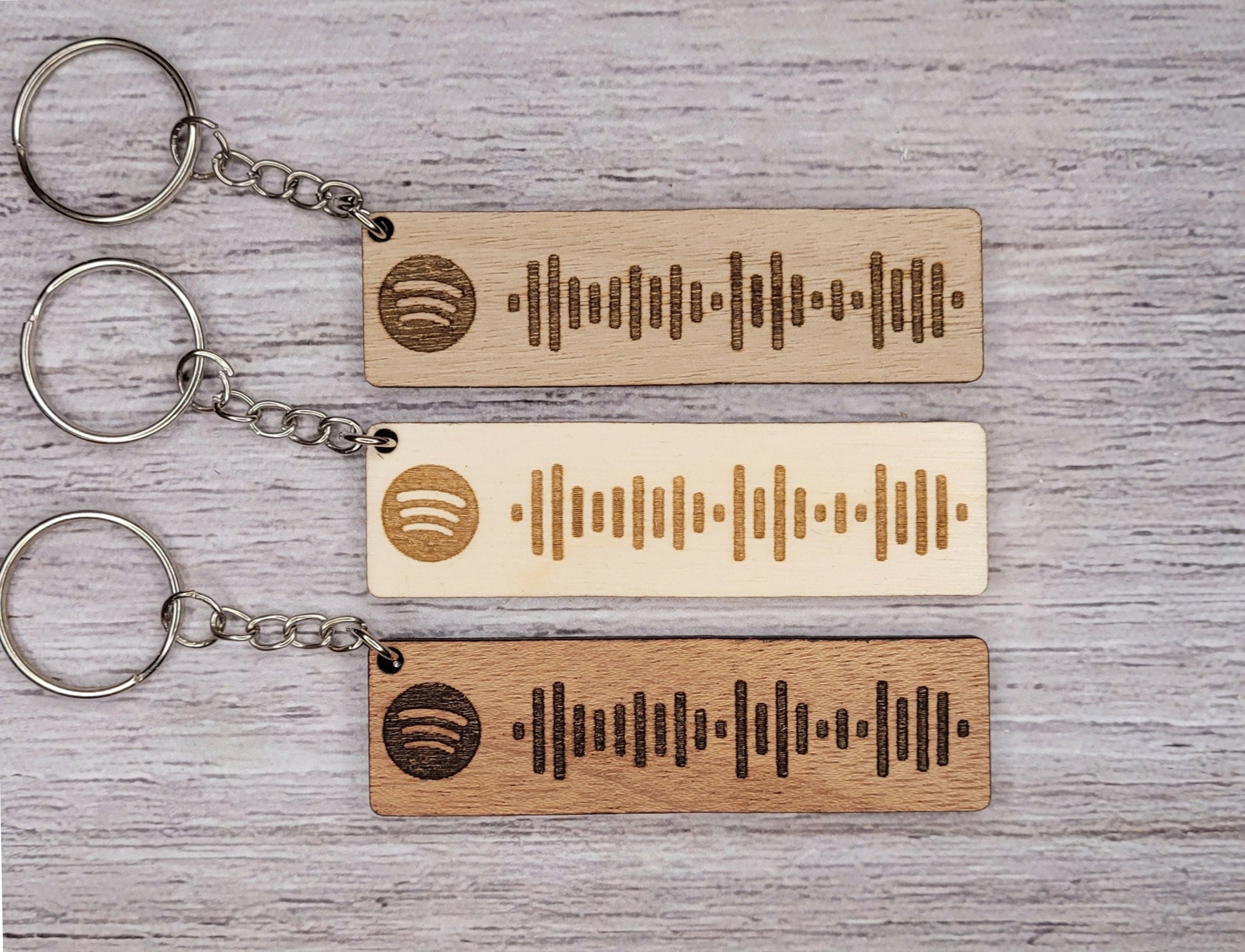 Spotify code keychain wood engraved click to enter your Etsy