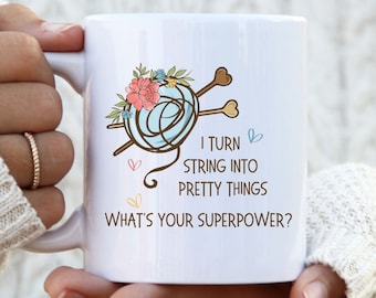 Funny Yarn, Crochet, Knitting Mug - gift for knitter crocheter yarn  - yarn lover gift - yarn obsessed collector - yarn coffee mug
