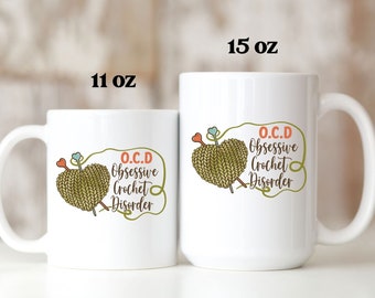 Funny Yarn, Crochet, Knitting Mug - gift for knitter crocheter yarn  - yarn lover gift - yarn obsessed collector - yarn coffee mug