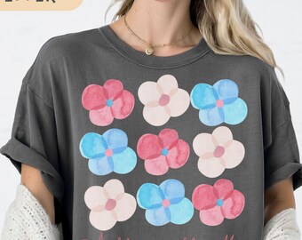 Transgender Pride Tee - Subtle Trans Tee -  LGBTQ Pride Shirt - Trans Gift - Trans Ally Top - Protect Trans Kids - Pink and Blue Shirt