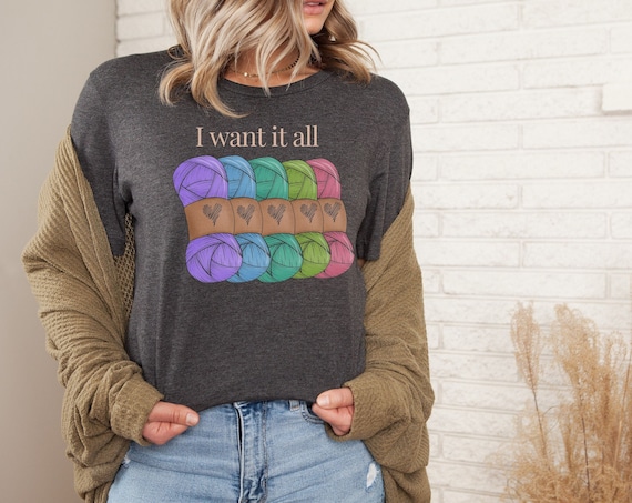 Funny Women's Yarn, Crochet, Knitting Shirt - gift for knitter crocheter yarn  - yarn lover gift - yarn obsessed collector - plus size shirt