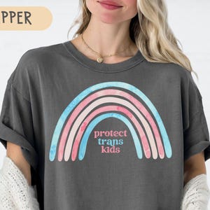 Protect Trans Kids -Trans Ally Top - Transgender Pride Tee - Subtle Trans Tee -  LGBTQ Pride Shirt - Trans Gift -  Pink Blue Shirt