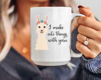 Funny Yarn, Crochet, Knitting Mug - gift for knitter crocheter yarn  - yarn lover gift - yarn obsessed collector - yarn coffee mug