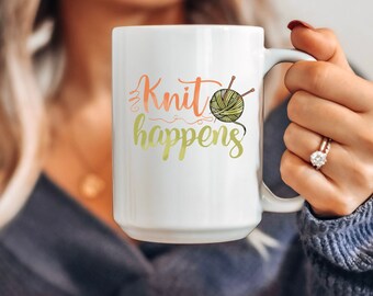 Funny Yarn, Crochet, Knitting Mug - gift for knitter crocheter yarn  - yarn lover gift - yarn obsessed collector - yarn coffee mug