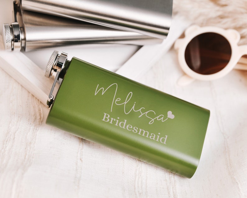 Personalised Bridesmaid Hip Flasks, Perfect Gift for Bridesmaids, Custom Girl Whiskey Flask, Hen Party Gifts image 8