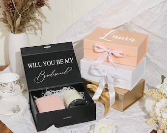 Caixa personalizada para convite de madrinhas - Caixas de lembranças personalizadas - Caixa de presente para festa de casamento