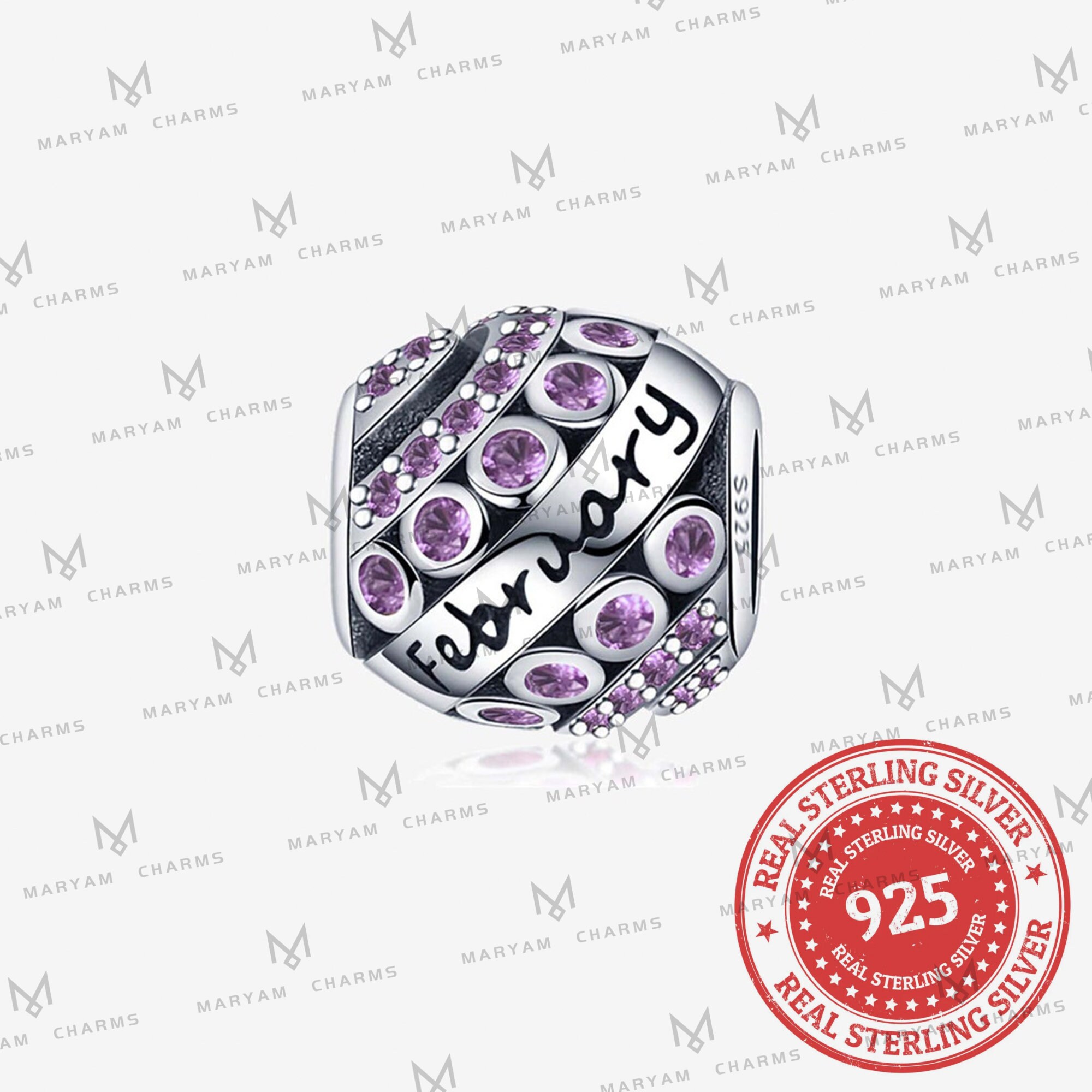 February Birthstone Charm for Pandora 