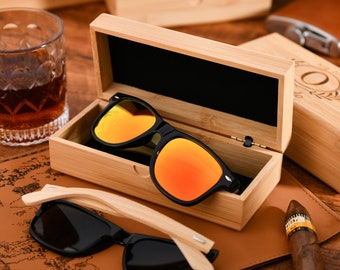 Personalized Wooden Sunglasses,Best Men Gift, Dad Gift, Groomsmen Gifts, Custom Groomsmen Sunglasses