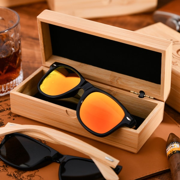 Personalized Wooden Sunglasses,Best Men Gift, Dad Gift, Groomsmen Gifts, Custom Groomsmen Sunglasses