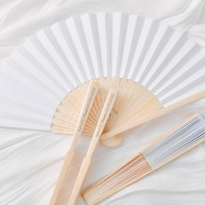 Confezione da 2 - Ventagli di carta di bambù per damigelle d'onore - Ventagli per matrimonio - Bellissimi ventagli per matrimonio - Bomboniere personalizzate all'ingrosso