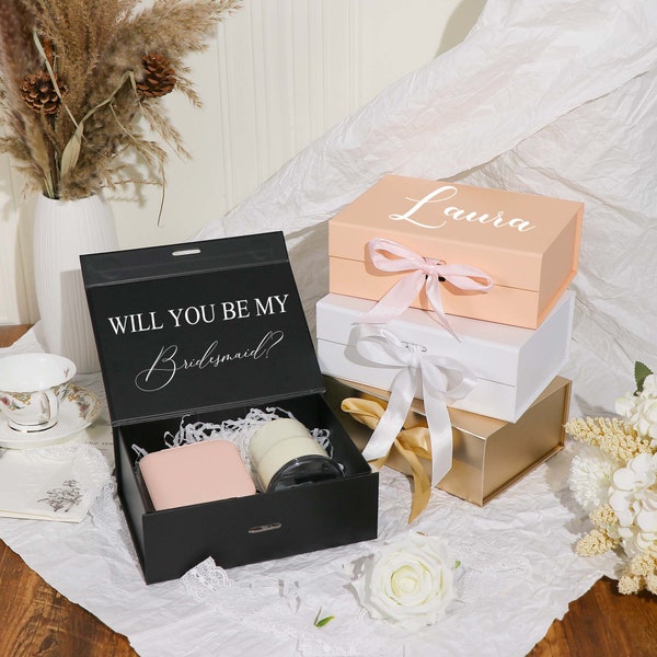 Caja de propuesta de dama de honor personalizada, caja de recuerdo personalizada, caja vacía de dama de honor, caja de regalo de dama de honor, caja de fiesta nupcial de propuesta