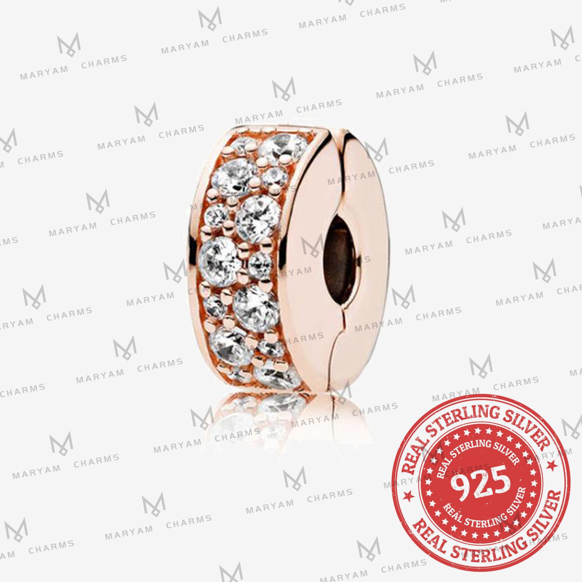 Rose Gold Spacer Charm for Pandora 