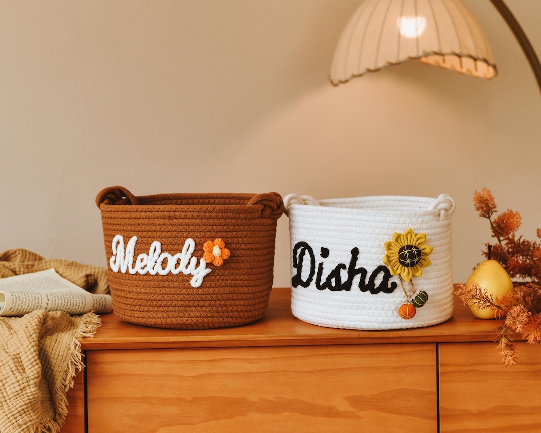 Personalized Handmade Basket - Custom Handcrafted Baskets - Baby Shower ...
