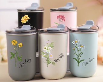 Personalized Tumbler with Lid - Bridesmaid Proposal Wine Cup - Bridesmaid Treat - Stainless Steel Drinkware