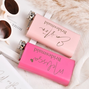 Personalised Bridesmaid Hip Flasks, Perfect Gift for Bridesmaids, Custom Girl Whiskey Flask, Hen Party Gifts image 1