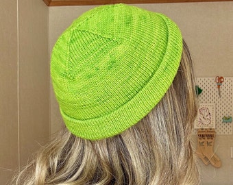 Hat Knitting Pattern | The Short Staple Beanie | Made-To-Measure Customizable Length Knitting Pattern | Hipster | Confident Beginner Easy