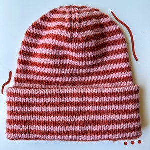 Hat Knitting Pattern The Tall Staple Beanie Made-To-Measure Customizable Length Knitting Pattern Basic Confident Beginner Easy image 2