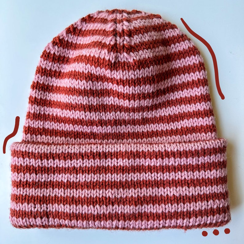 Hat Knitting Pattern The Tall Staple Beanie Made-To-Measure Customizable Length Knitting Pattern Basic Confident Beginner Easy image 2