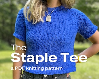 Tee Shirt Knitting Pattern | The Staple Tee | Made-To-Measure Customizable Knitting Pattern