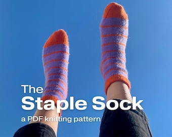 Sock Knitting Pattern | The Staple Sock | Made-To-Measure Customizable Knitting Pattern | Cuff-Down Knit Sock