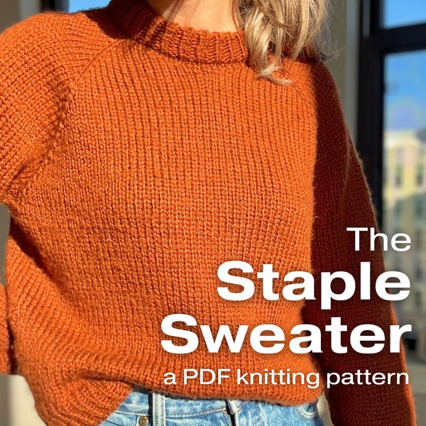 Patrón de tejido de suéter / El suéter básico / Patrón de tejido personalizable hecho a medida