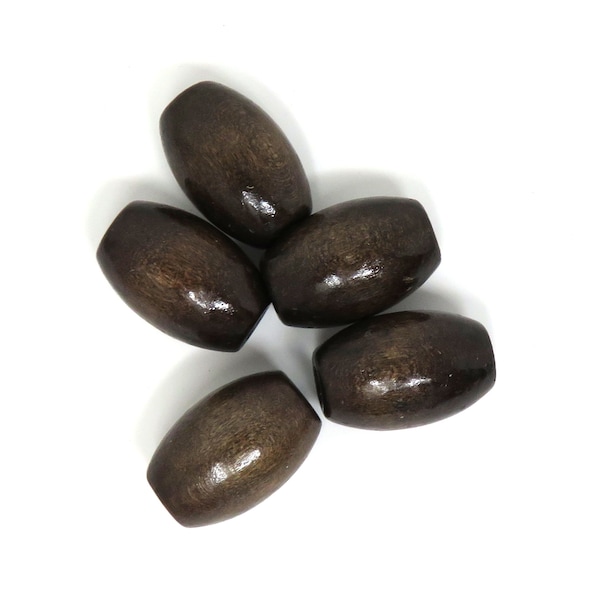 Light, Medium and Dark Brown Wood Oval Beads - 20mm x13mm - 5mm Hole - Sold in Packs of 5