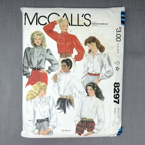 Vintage McCall&#39;s 8297 Pattern - Misses Blouses - Misses Size 8 - Copyright 1982 - CUT